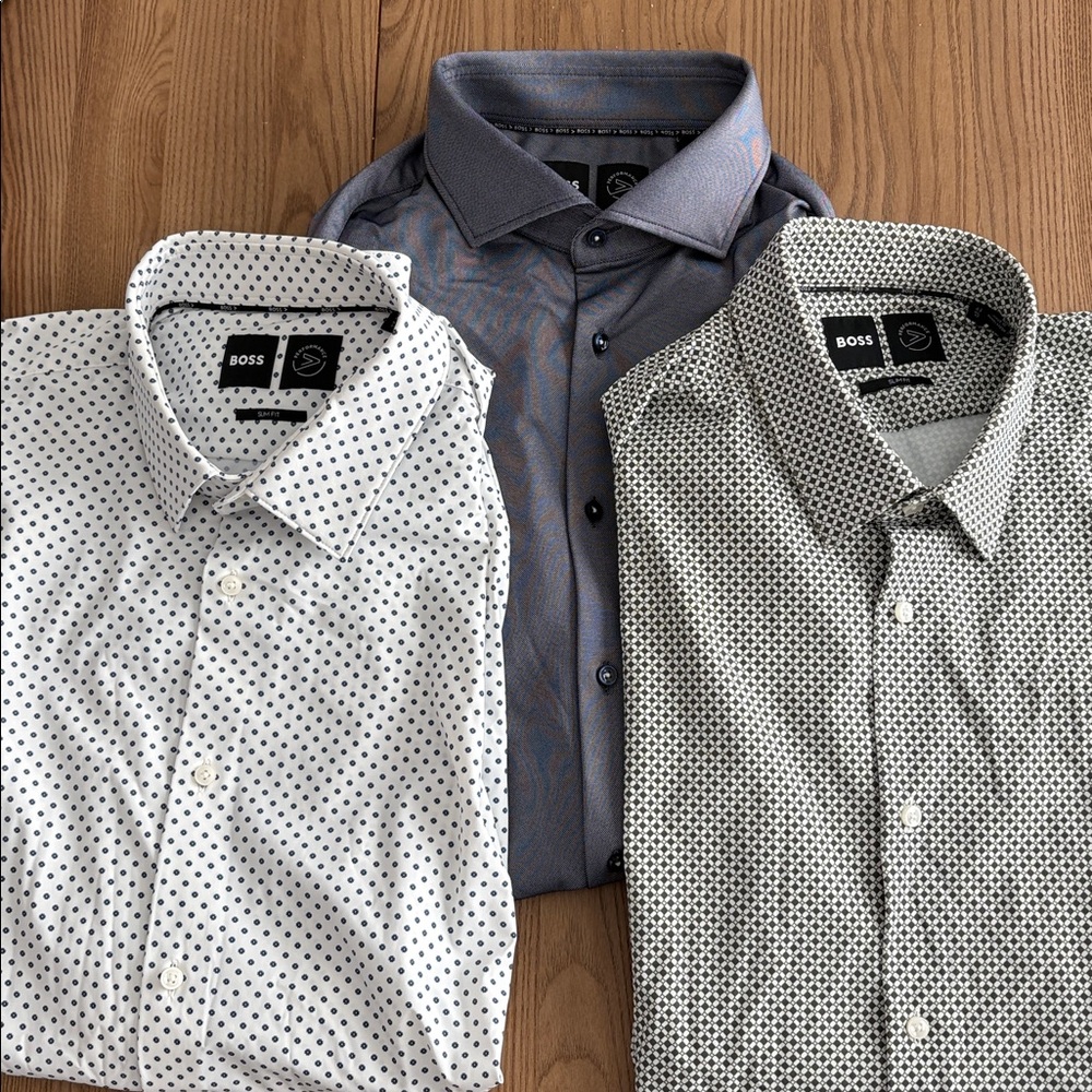 Hugo Boss Men's Button-Down Shirt Bundle- Performance Slim Fit